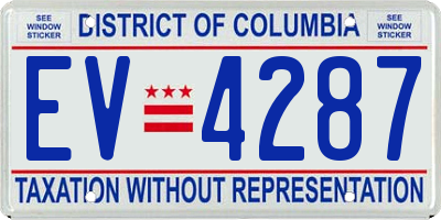 DC license plate EV4287