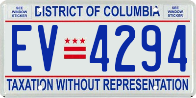DC license plate EV4294