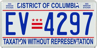 DC license plate EV4297