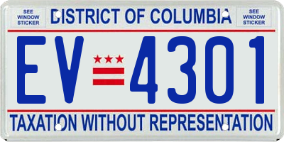 DC license plate EV4301