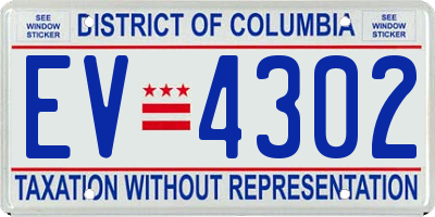 DC license plate EV4302