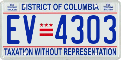 DC license plate EV4303