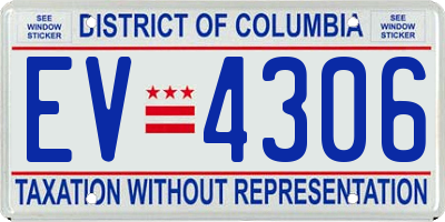 DC license plate EV4306