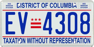 DC license plate EV4308