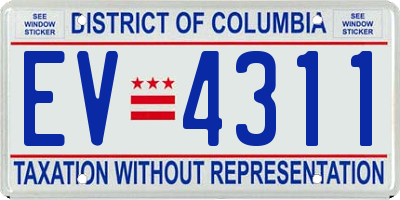 DC license plate EV4311
