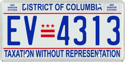 DC license plate EV4313