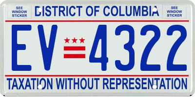 DC license plate EV4322