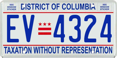 DC license plate EV4324