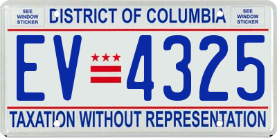 DC license plate EV4325
