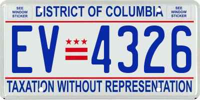 DC license plate EV4326