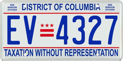 DC license plate EV4327