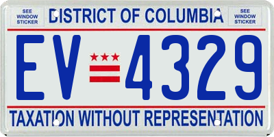 DC license plate EV4329