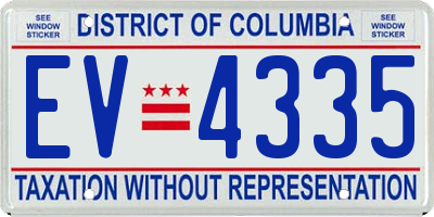 DC license plate EV4335