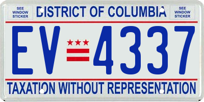 DC license plate EV4337