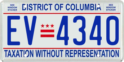 DC license plate EV4340