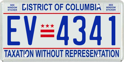 DC license plate EV4341
