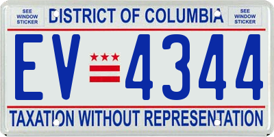 DC license plate EV4344