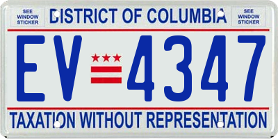 DC license plate EV4347