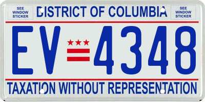 DC license plate EV4348