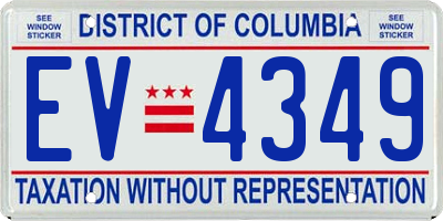 DC license plate EV4349