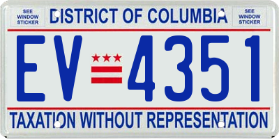 DC license plate EV4351