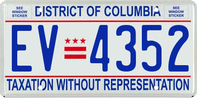 DC license plate EV4352