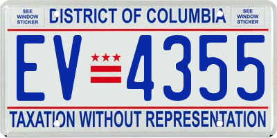 DC license plate EV4355