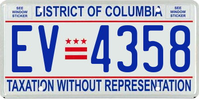 DC license plate EV4358