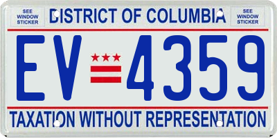 DC license plate EV4359