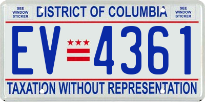 DC license plate EV4361
