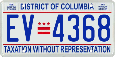 DC license plate EV4368