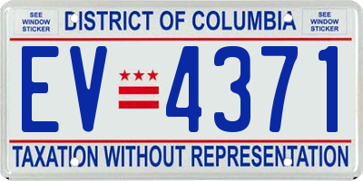 DC license plate EV4371