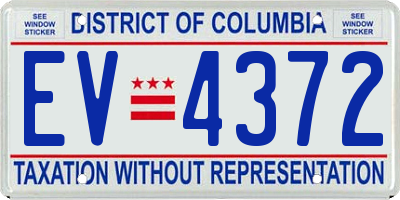 DC license plate EV4372