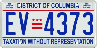 DC license plate EV4373