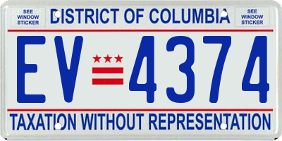 DC license plate EV4374