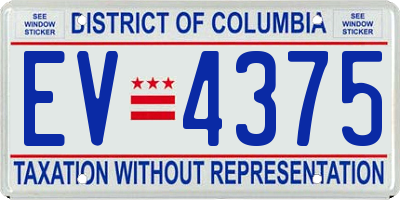 DC license plate EV4375