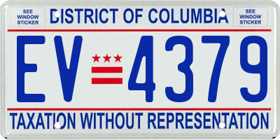 DC license plate EV4379