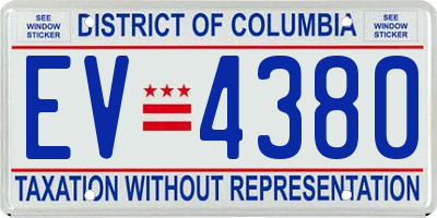 DC license plate EV4380