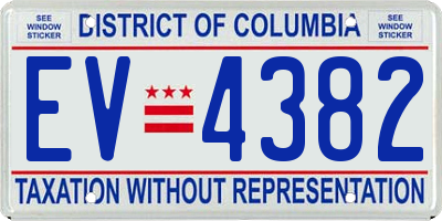 DC license plate EV4382