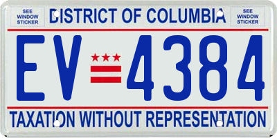 DC license plate EV4384