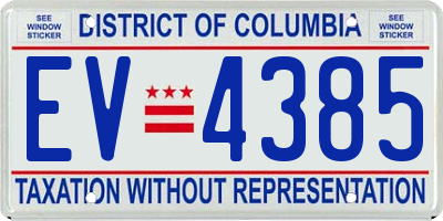 DC license plate EV4385