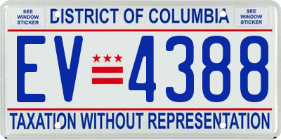 DC license plate EV4388