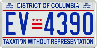 DC license plate EV4390