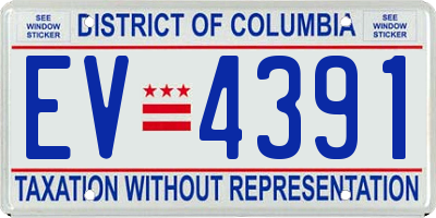 DC license plate EV4391