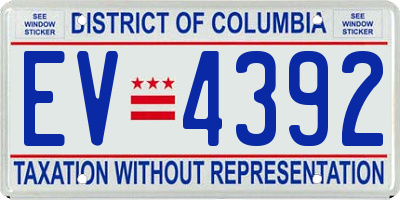 DC license plate EV4392