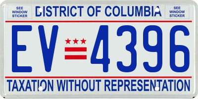 DC license plate EV4396