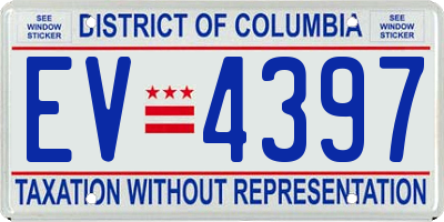 DC license plate EV4397