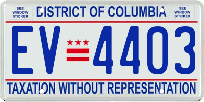 DC license plate EV4403