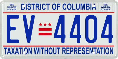 DC license plate EV4404