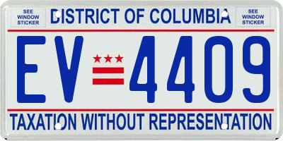 DC license plate EV4409